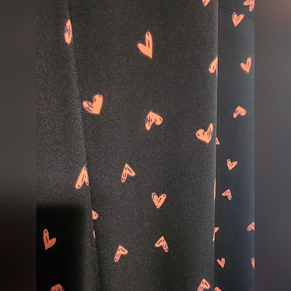 Black Top with Red Heart Pattern